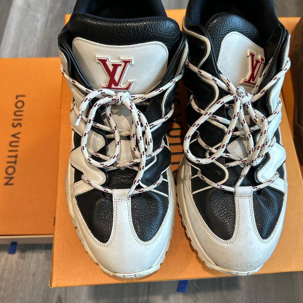 Louis Vuitton Black and White High-Top Sneakers